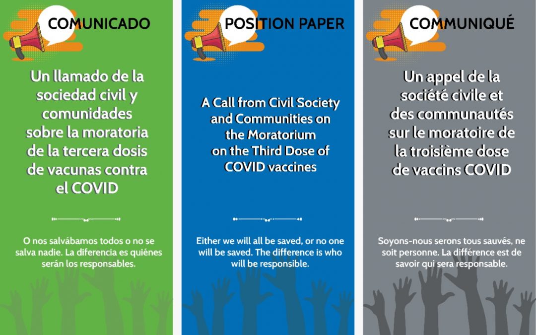Un llamado de la sociedad civil y comunidades sobre la moratoria de la tercera dosis de vacunas contra el COVID